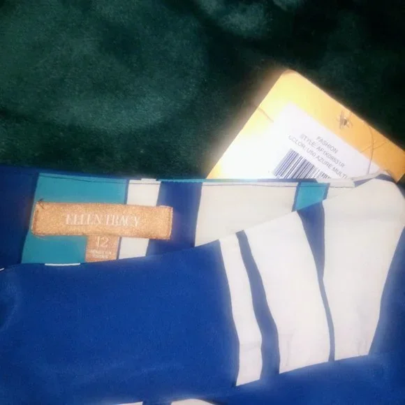 NWT Ellen Tracy Geometric Print Faux Wrap Mulitcolored Skirt Sz 12 - Picture 8 of 11